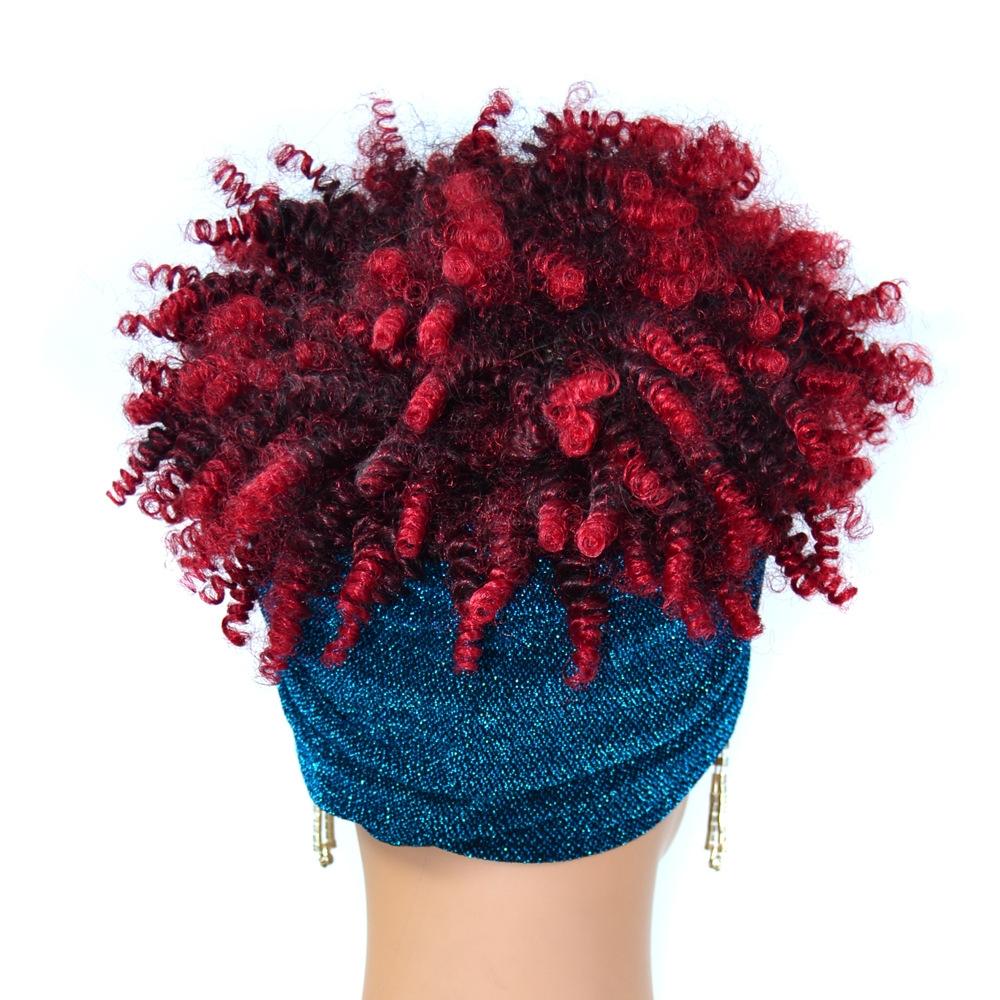 Small Curly Headscarf Wig Gradient 1B