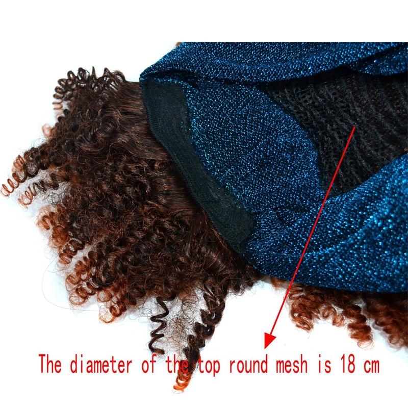 Small Curly Headscarf Wig Gradient 1B
