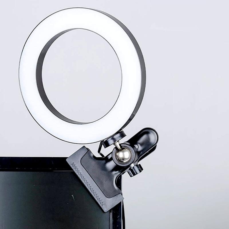 Six Inch Led Ring Light With Strong Clip For Desktop Use