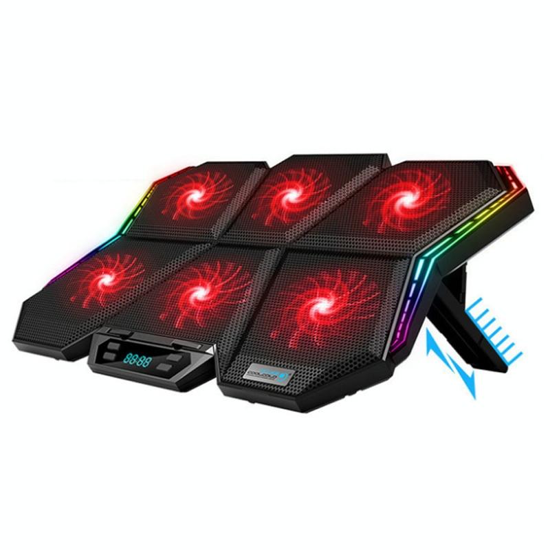 Six Fan Rgb Laptop Cooling Base For Enhanced Performance