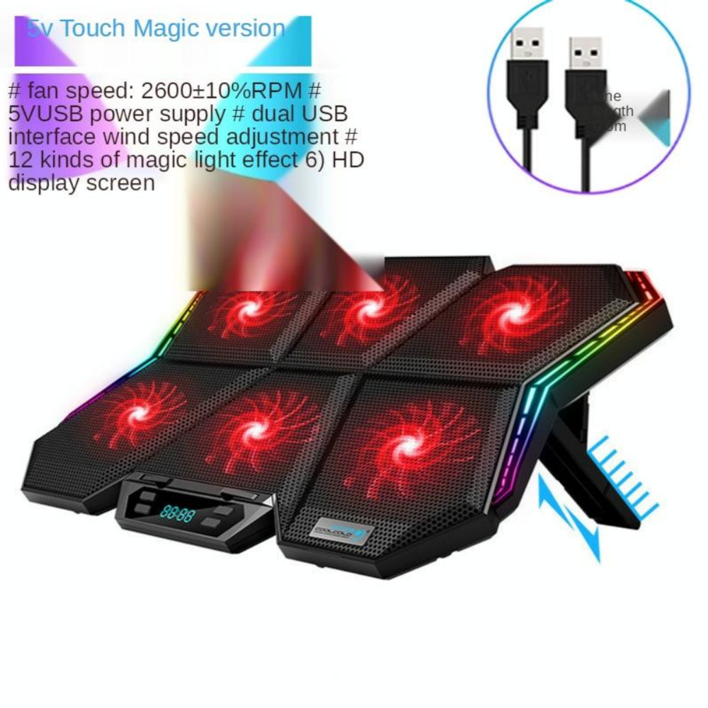 Six Fan Rgb Laptop Cooling Base For Enhanced Performance