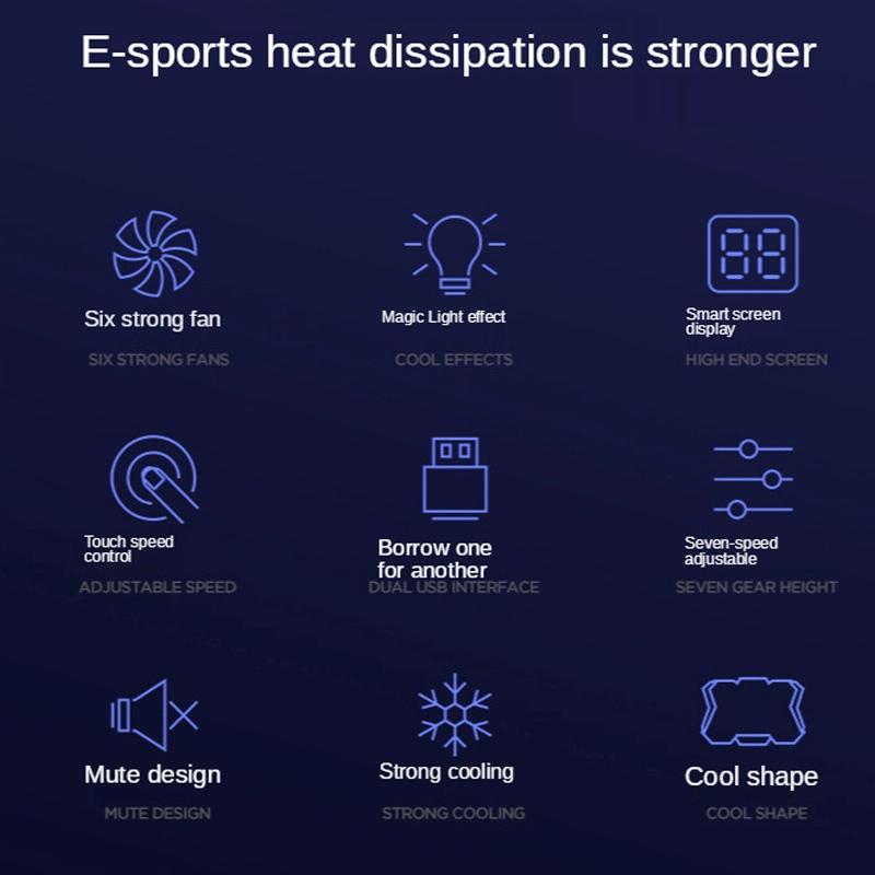 Six Fan Rgb Laptop Cooling Base For Enhanced Performance