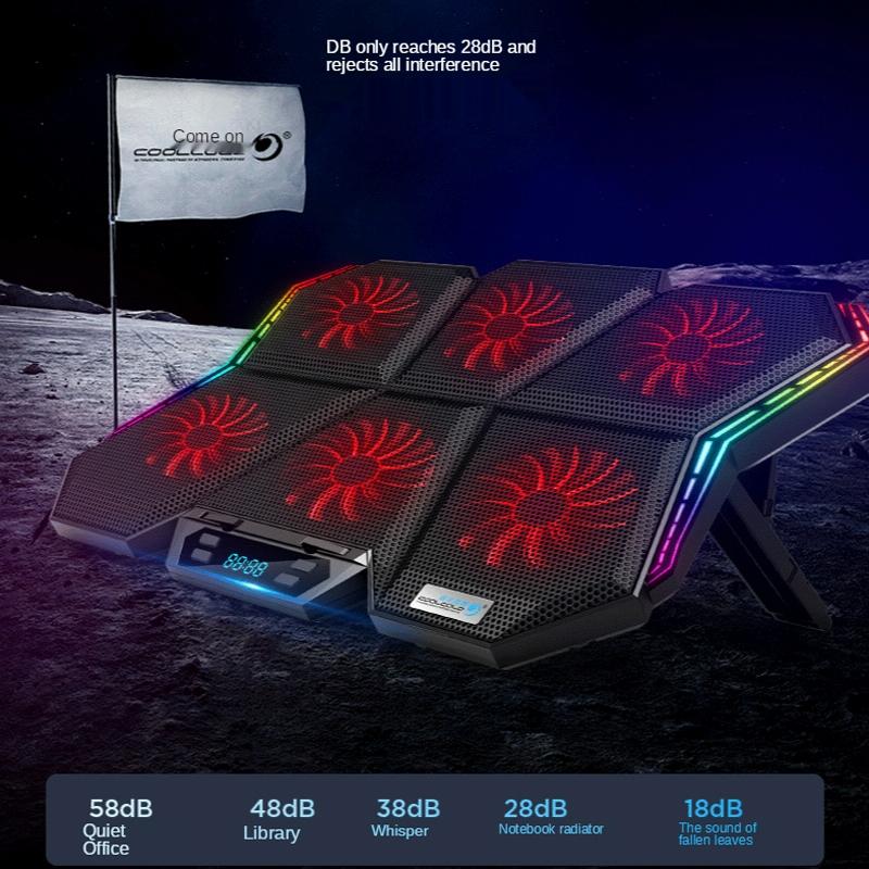 Six Fan Rgb Laptop Cooling Base For Enhanced Performance