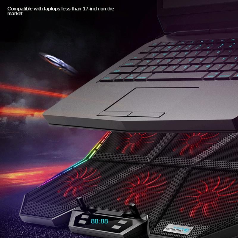 Six Fan Rgb Laptop Cooling Base For Enhanced Performance