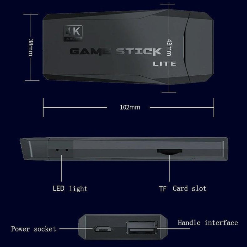 Wireless Hdmi Game Machine With Two Gamepads And Sixty Four Gigabytes Memory