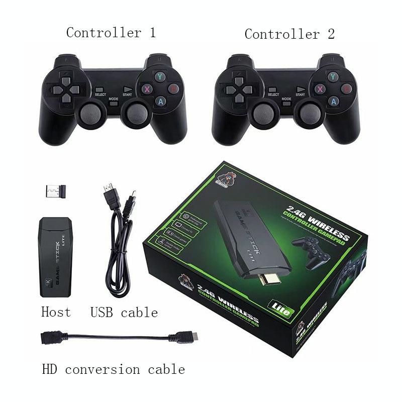 Wireless Hdmi Game Machine With Two Gamepads And Sixty Four Gigabytes Memory