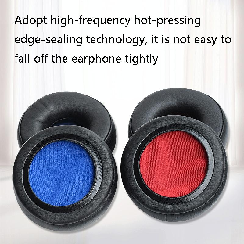 2 Pack Leather Headphone Sponge Covers For Jabra Revo Wireless Black Blue
