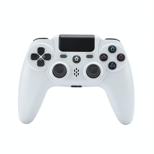 Wireless Playstation Four Game Controller In White With Vibration Feature