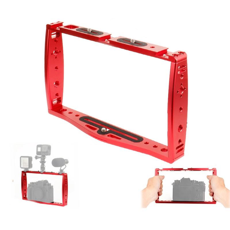 Diving Dual Handheld Grip Bracket Stabilizer Extension Phone Clamp Camera Rig Cage