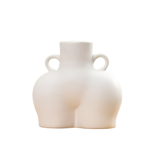 Small Unglazed Ceramic Vase For Home Decor And Dried Flower Arrangements
