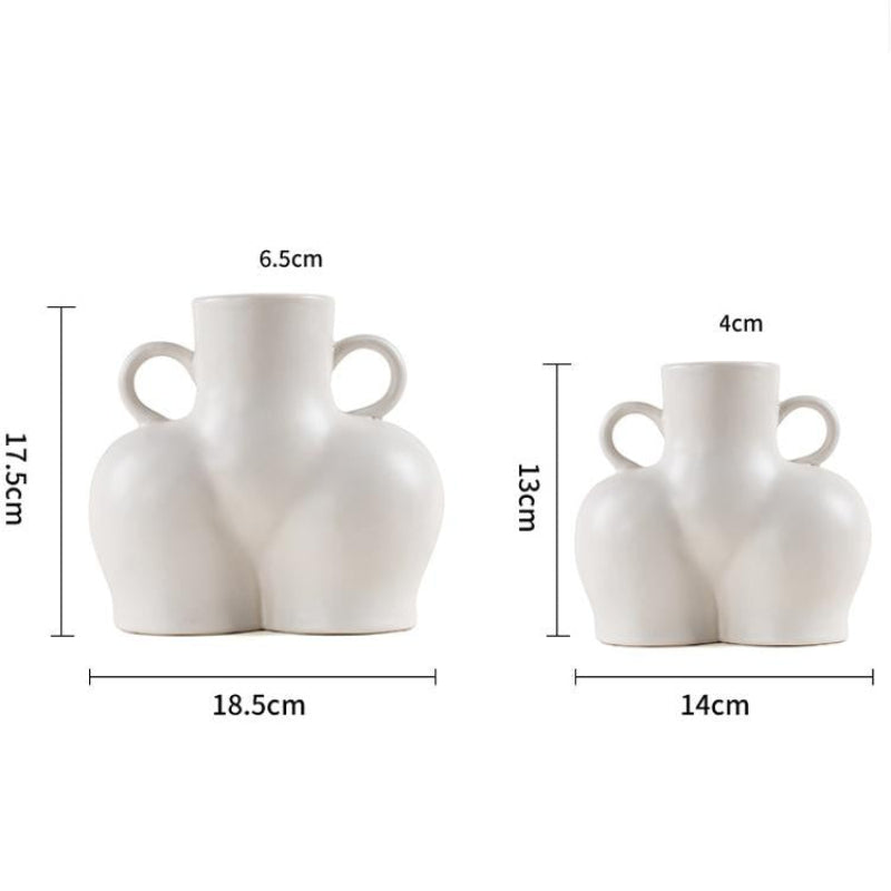 Small Unglazed Ceramic Vase For Home Decor And Dried Flower Arrangements