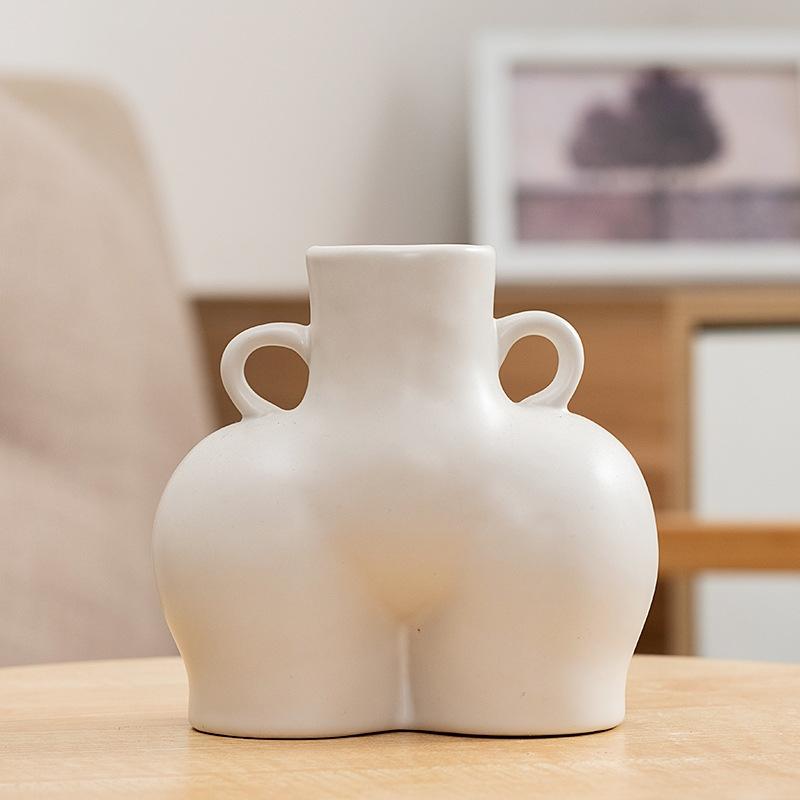 Small Matte White Ceramic Flower Vase For Home Decor