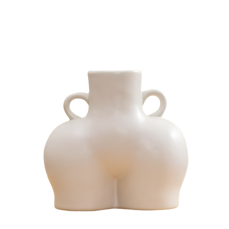Small Matte White Ceramic Flower Vase For Home Decor