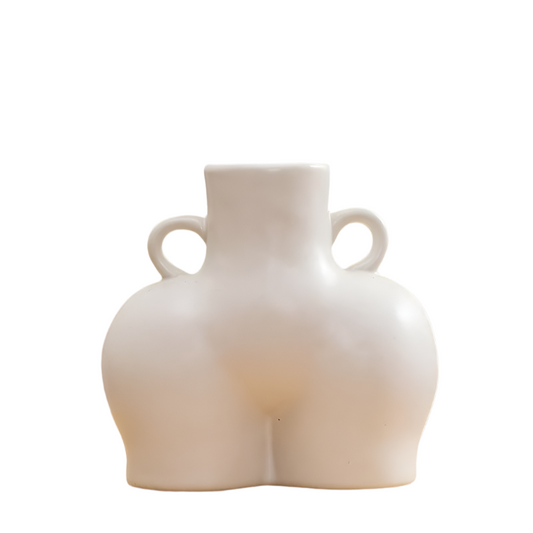 Small Matte White Ceramic Flower Vase For Home Decor