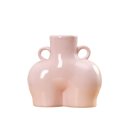 Small Bright Pink Ceramic Flower Vase For Home Decor And Interior Design