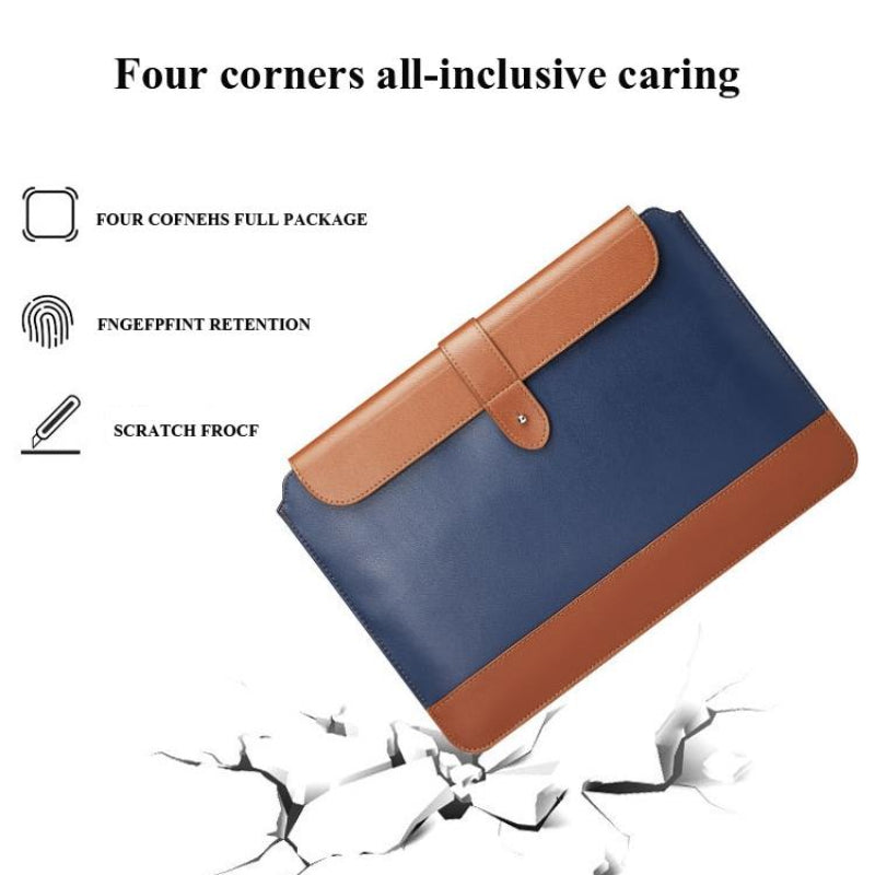 13 14 Inch Horizontal Microfiber Laptop Sleeve Bag Black Brown Design