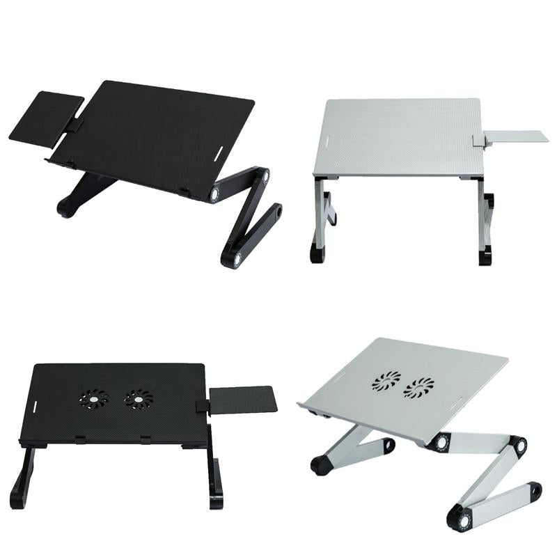 Folding Laptop Desk With Mouse Board In Silver Aluminium Alloy