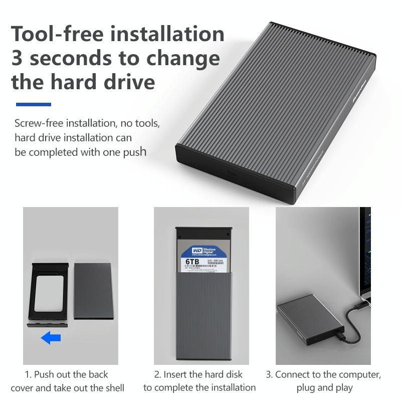 2.5 Sata Ssd Enclosure With Usb 3.0 Tool Free For Easy Setup