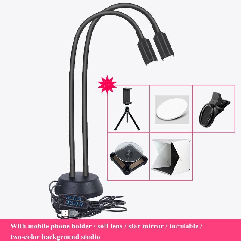 Double Head Led Jewelry Table Lamp For Live Photography Applications