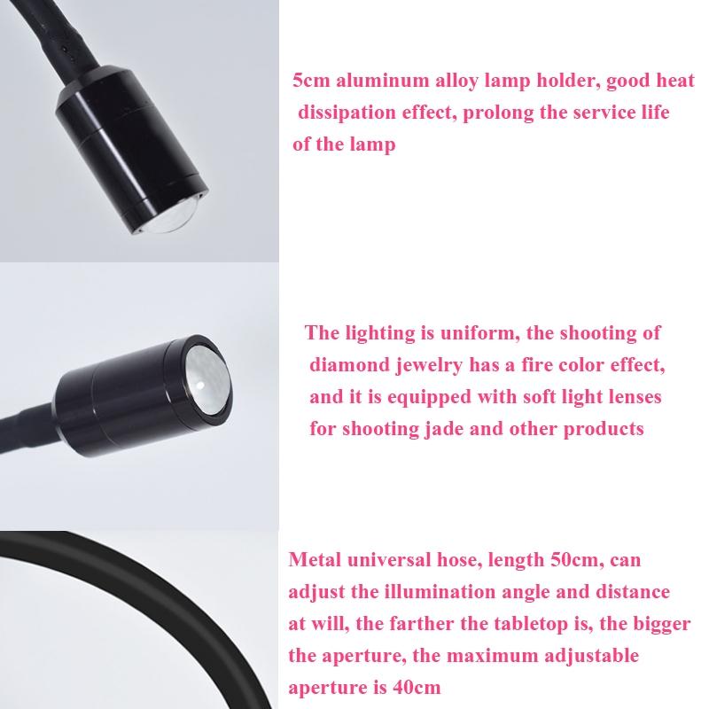 Double Head Led Jewelry Table Lamp For Live Photography Applications