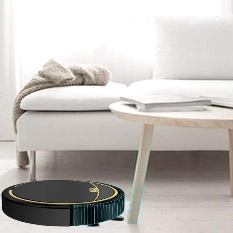 Smart Automatic Sweeping Robot With Mopping Function Anti Fall Black