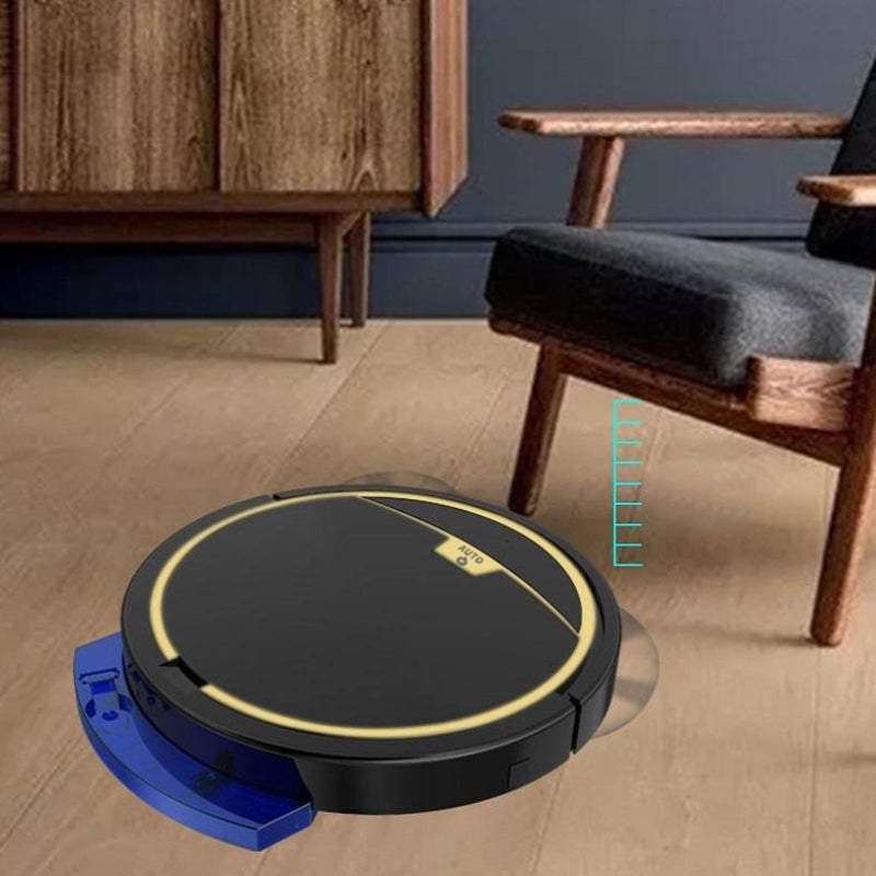 Smart Automatic Sweeping Robot With Mopping Function Anti Fall Black