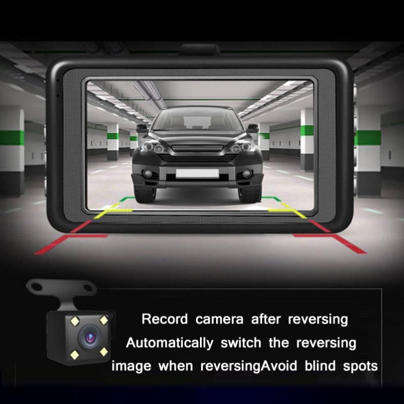 1080P Hd 3.0 Wide Angle Dash Cam With Reversing Image Function