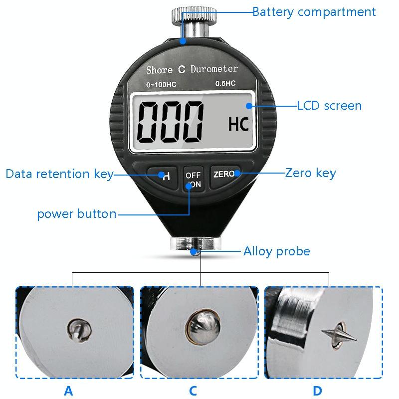 Digital Tire Hardness Meter Plastic Rubber