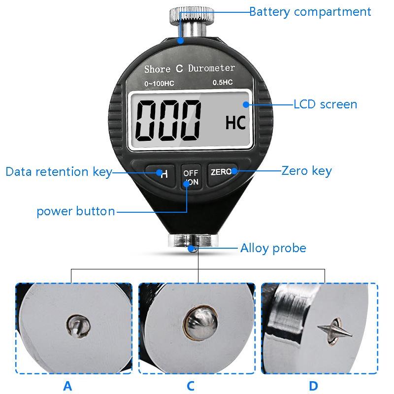 Digital Hardness Meter For Rubber And Plastic Automotive Tool