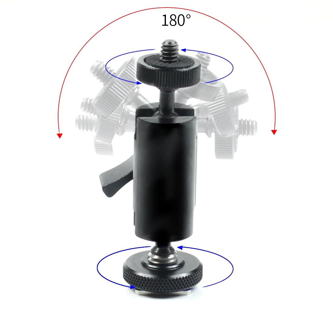 Universal Dual Ballhead Cold Shoe Mount For Action Cameras And Accessories