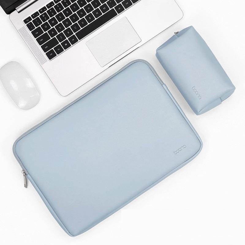Sixteen Seventeen Inch Power Laptop Bag Sky Blue Pu Leather