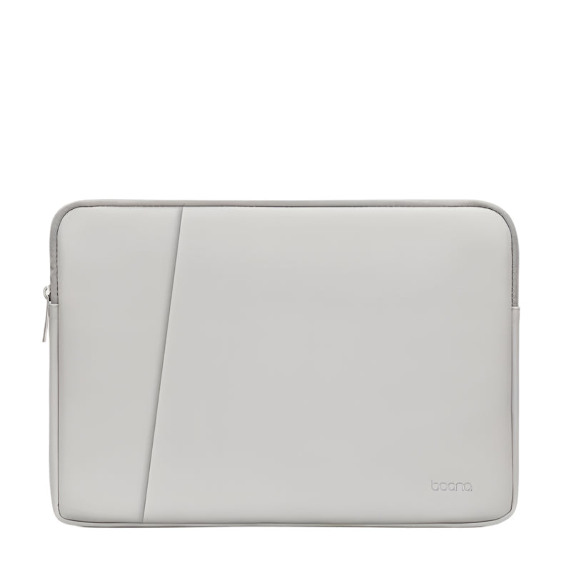 Double Layer Pu Leather Laptop Bag For 13 To 14 Inch Devices Grey