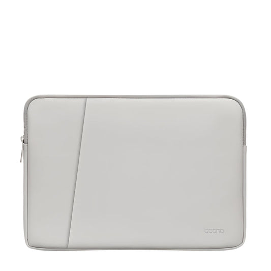 Double Layer Pu Leather Laptop Bag For 13 To 14 Inch Devices Grey