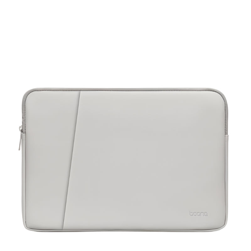 Double Layer Pu Leather Laptop Bag For 15 And 15.6 Inch Devices Grey