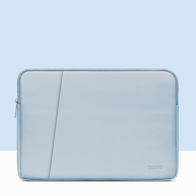 Sky Blue Leather Laptop Bag Double Layer For Eleven And Twelve Inch Devices