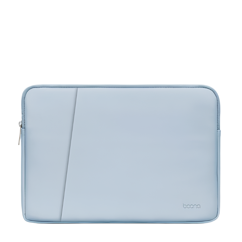 Sky Blue Leather Laptop Bag Double Layer For Eleven And Twelve Inch Devices