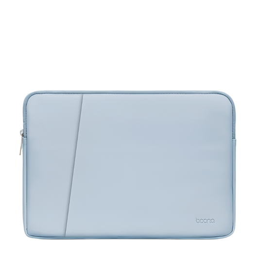 Sky Blue Leather Laptop Bag Double Layer For Eleven And Twelve Inch Devices