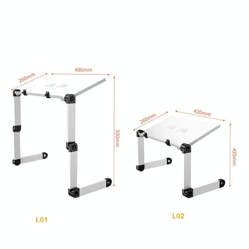 Folding Laptop Desk With Height Adjustment And Storage