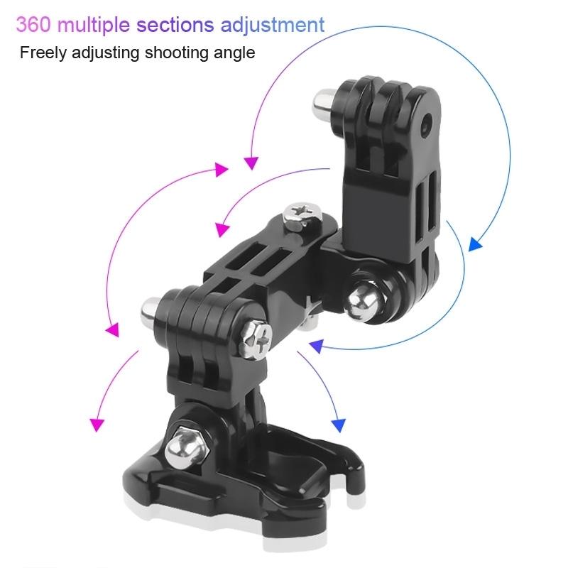 Universal Multi Joint Helmet Mount For Action Cameras And Tripod Accessories