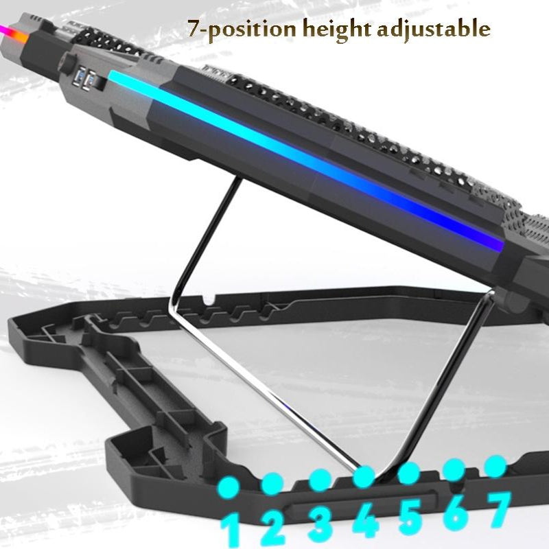 Usb Fan Stand With Phone Holder And Blue Light Six Fans