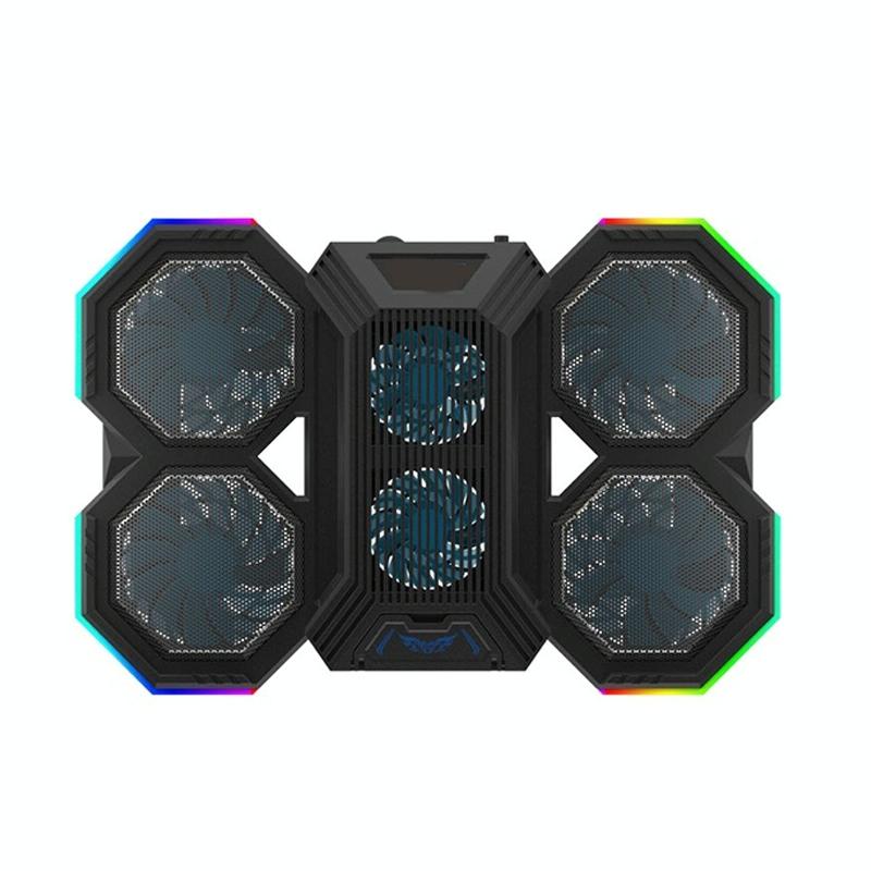 Usb Fan Stand With Phone Holder And Rgb Blue Lighting