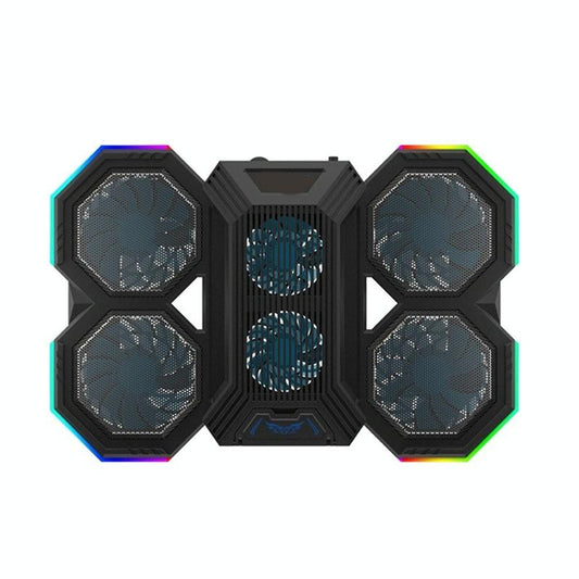 Usb Fan Stand With Phone Holder And Rgb Blue Lighting
