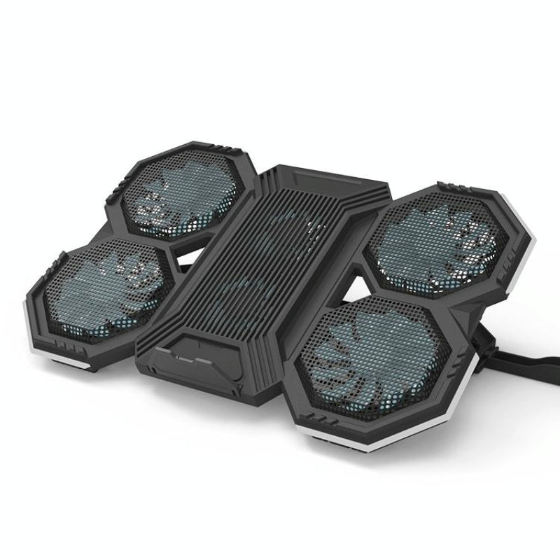 Usb Fan Stand With Phone Holder And Rgb Blue Lighting