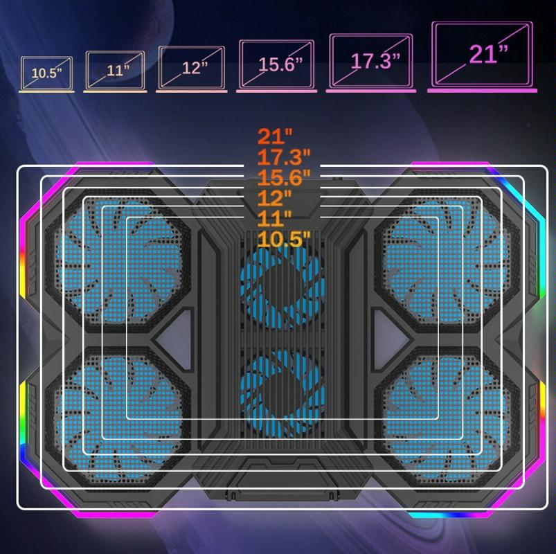 Usb Fan Stand With Phone Holder And Rgb Blue Lighting