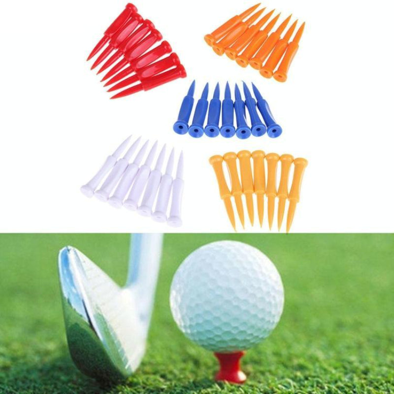 60-Piece Plastic Golf Ball Tees With Ribbon Needle 43Mm Size For Easy Setup