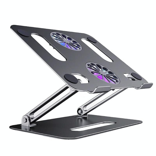Aluminum Laptop Stand With Cooling And Type Cable Gray