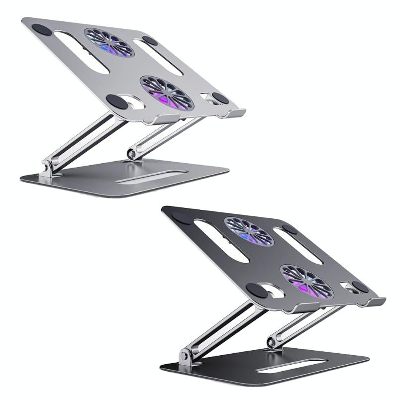 Aluminum Laptop Stand With Cooling And Type Cable Gray