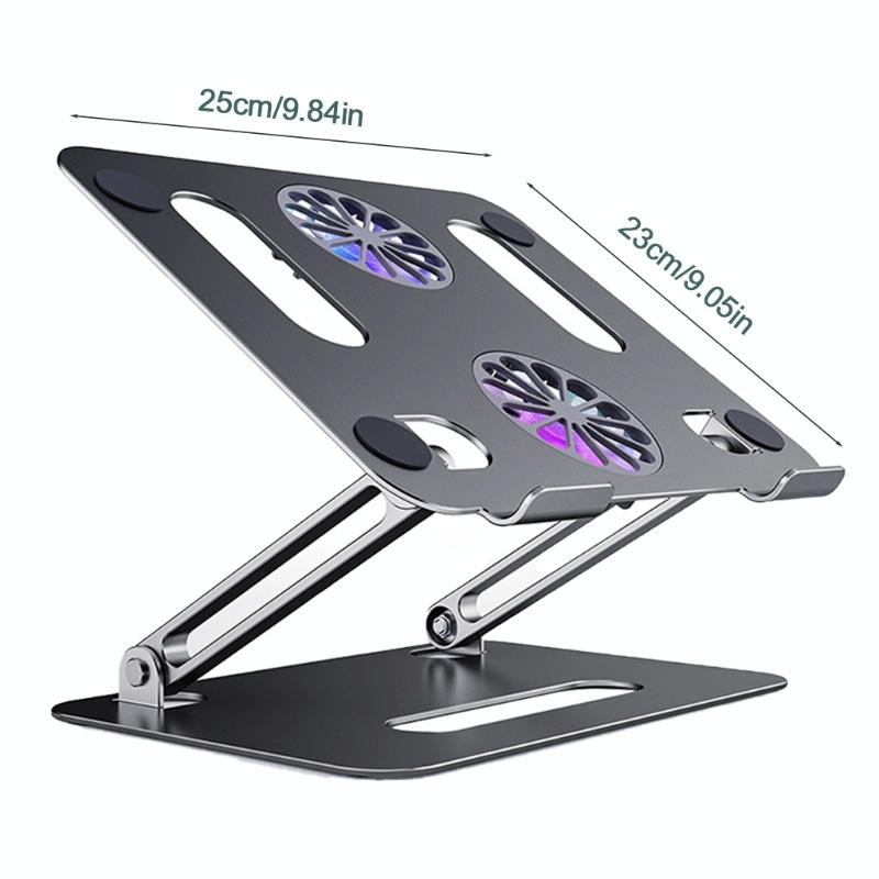 Aluminum Laptop Stand With Cooling And Type Cable Gray