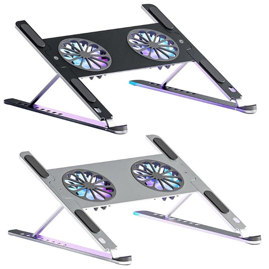 Aluminum Alloy Notebook Cooling Fan With Twin Turbo Design For Laptops