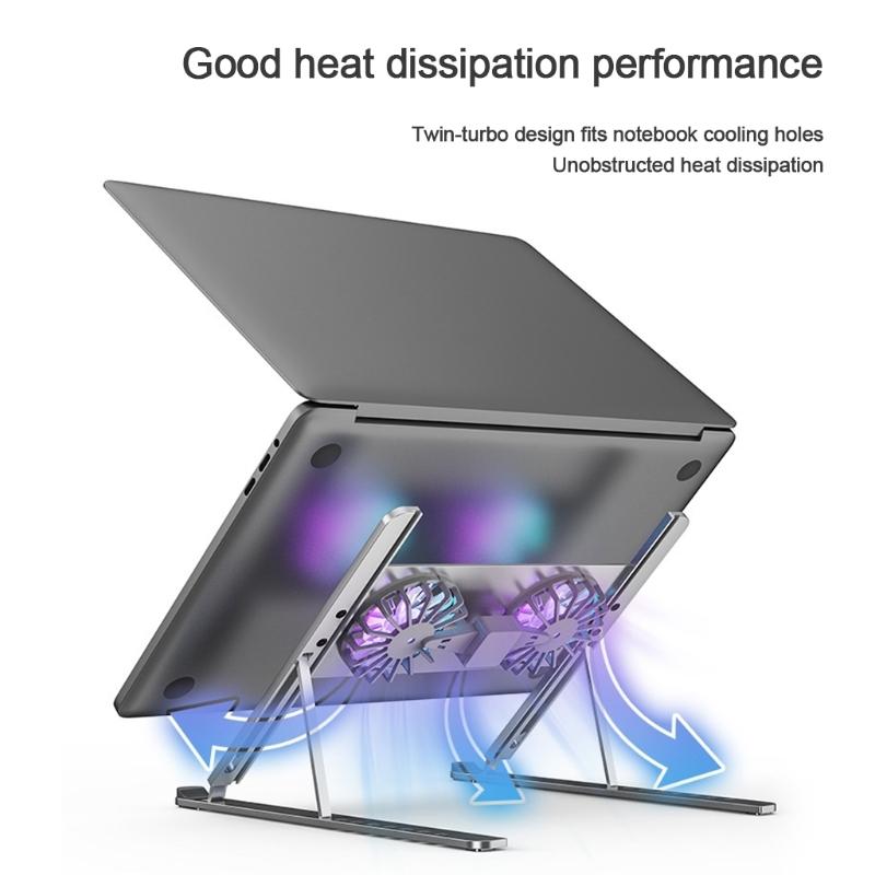 Aluminum Alloy Notebook Cooling Fan With Twin Turbo Design For Laptops